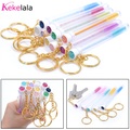 Kekelala Newest 10/5Pcs Eyelash Brush Tube With Gold Chain Glitter Mascara Wand For Lash Extension Clear Micro Comb Container