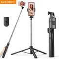 K&F Concept Tripod Floor Stand Foldable for iPhone Samsung Xiaomi Huawei with Bluetooth remote control and Fill light interface