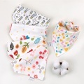 100% Cotton Baby Bibs Baby Feeding Bibs Apron Triangle Cute Baby Bibs Girls Boys Cartoon Feeding Scarf Bib Collar Bib Burp Cloth