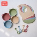 1Set Silicone Baby Feeding Bowl Tableware Baby Cute Bear Silicone Bibs Baby Silicone Plate Suction Tableware For Kids BPA Free