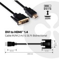 club3D, club3D DVI Anschlusskabel [1x DVI-D Stecker - 1x HDMI-Stecker] 2 m Schwarz