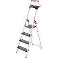 Hailo, Hailo L100 TOPLINE 8050-407 Aluminium Stufen-Stehleiter inkl. Werkzeugablage Arbeitshöhe (max.): 2.85 m Silber, Schwarz,