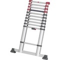 Hailo, Hailo T80 FLEXLINE 7113-111 Aluminium Teleskopleiter Arbeitshöhe (max.): 3.95 m Silber, Schwarz, Rot 10.7 kg