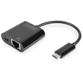 Digitus USB-C, RJ45 Adapter [1x USB-C™ Stecker - 1x RJ45-Buchse, USB-C™ Buchse] DN-3027 inkl. RJ45-Buchse, mit