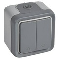 Legrand Jalousie-Schalter/-Taster Plexo Grau 069729