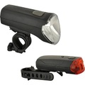 Fischer Fahrrad Fahrradbeleuchtung Set 85347 LED batteriebetrieben Schwarz