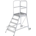 Günzburger Steigtechnik 58105 Aluminium Podesttreppe Montage mit Werkzeug Arbeitshöhe (max.): 3.2 m