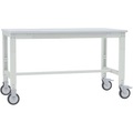 Manuflex AU7419.7035 Arbeitstisch UNIVERSAL Spezial mobil mit PVCplatte, BxTxH = 2000 x 800 x 752-972 mm Farbe: