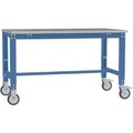 Manuflex AU7324.5007 Arbeitstisch UNIVERSAL Spezial mobil mit Blechbelagplatte, BxTxH = 1250 x 600 x 752-972 mm Farbe: