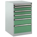 Manuflex SP1107.6011 Schubfachschrank BASETEC Stationär, Nutzhöhe 700 mm mit 6 Schubfächern, in resedagrün RAL 6011