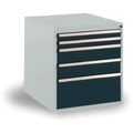 Manuflex SP1122.7016 Schubfachschrank BASETEC Stationär, Nutzhöhe 500 mm mit 5 Schubfächern, in anthrazit RAL 7016