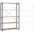 Manuflex RP1036.7016 Fachbodenregal-Grundmodul (B x H x T) 1280 x 3000 x 1000 mm Holzboden