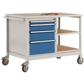 Manuflex MW2001.0002 Mobile Werkbank Modell 1 mit geölter Multiplex-Abdeckplatte 30 mm BxTxH 1135 x 590 x 810 mm