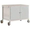 Manuflex TP1028.7035 Topangebot Mobile Werkbank Modell 5 mit lichtgrauer Melamin-Abdeckplatte 22 mm BxTxH 1135 x 590 x