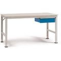 Manuflex AU5505.0002 Komplett-Arbeitstisch Grund UNIVERSAL Standard mit Multiplex-Platte, BxTxH = 1500 x 800 x 760-870