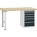 Manuflex TP5088.7016 Werkbanksystem COMBI Modell 2 mit Multiplexplatte, BxTxH = 1500 x 700 x 840 mm