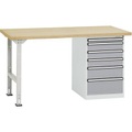 Manuflex TP5088.9006 Werkbanksystem COMBI Modell 2 mit Multiplexplatte, BxTxH = 1500 x 700 x 840 mm