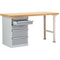Manuflex WC5078.9006 Werkbanksystem COMBI Modell 1 mit Multiplexplatte, BxTxH = 2000 x 700 x 840 mm