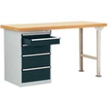 Manuflex TP5086.7016 Werkbanksystem COMBI Modell 1 mit Multiplexplatte, BxTxH = 1500 x 700 x 840 mm