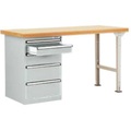 Manuflex TP5086.7035 Werkbanksystem COMBI Modell 1 mit Multiplexplatte, BxTxH = 1500 x 700 x 840 mm