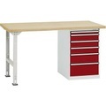 Manuflex WC5088.3003 Werkbanksystem COMBI Modell 2 mit Multiplexplatte, BxTxH = 2000 x 700 x 840 mm