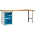 Manuflex WC5100.5007 Werkbanksystem COMBI Modell 3 mit Multiplexplatte, BxTxH = 1500 x 700 x 840 mm