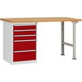 Manuflex WC5116.3003 Werkbanksystem COMBI Modell 7 mit Multiplexplatte, BxTxH = 2000 x 700 x 840 mm