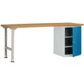 Manuflex WC5124.0002 Werkbanksystem COMBI Modell 8 mit Multiplexplatte, BxTxH = 2000 x 700 x 840 mm
