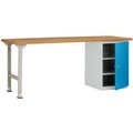 Manuflex WC5124.5012 Werkbanksystem COMBI Modell 8 mit Multiplexplatte, BxTxH = 2000 x 700 x 840 mm