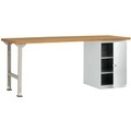 Manuflex WC5123.7035 Werkbanksystem COMBI Modell 8 mit massiver Bucheplatte, BxTxH = 1500 x 700 x 840 mm