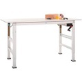 Manuflex AS0013.2001 Packtisch PACKPOOL Ergo K mit Melaminplatte, BxTxH = 1500 x 800 x 722-1022 mm Farbe: Rotorange (RAL