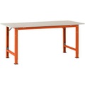 Manuflex AS0022.2001 Packtisch PACKPOOL Spezial mit Melaminplatte, BxTxH = 1750 x 800 x 722-1022 mm Farbe: Rotorange