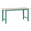 Manuflex AS0032.0001 Packtisch PACKPOOL Spezial mit Melaminplatte, BxTxH = 2000 x 800 x 722-1022 mm Farbe: Grau-Grün