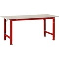 Manuflex AS0032.3003 Packtisch PACKPOOL Spezial mit Melaminplatte, BxTxH = 2000 x 800 x 722-1022 mm Farbe: Rubin-Rot