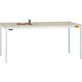 Manuflex LD1908.7035 ESD-Arbeitstisch UNIDESK mit Melaminplatte, Gestell Lichtgrau RAL 7035, BxTxH = 1200 x 800 x