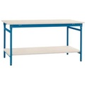 Manuflex BB5227.5007 Komplett-Beistelltisch BASIS stationär mit Kunststoff-Platte + Zwischenboden, BxTxH: 1500 x 800 x
