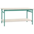 Manuflex BB5227.0001 Komplett-Beistelltisch BASIS stationär mit Kunststoff-Platte + Zwischenboden, BxTxH: 1500 x 800 x
