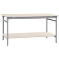 Manuflex TP5211.9006 Komplett-Beistelltisch BASIS stationär mit Melamin-Platte + Zwischenboden, BxTxH: 1250 x 600 x 780