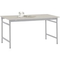 Manuflex BB3081.9006 Beistelltisch BASIS stationär mit Melamin-Tischplatte in Alusilber ähnlich RAL 9006, BxTxH: 2000 x