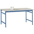 Manuflex BB3051.5007 Beistelltisch BASIS stationär mit Melamin-Tischplatte in Brillantblau RAL 5007, BxTxH: 1500 x 600 x