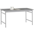 Manuflex BB3084.9006 Beistelltisch BASIS stationär mit Blechbelag-Platte in Alusilber ähnlich RAL 9006, BxTxH: 2000 x