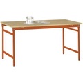 Manuflex BB3045.2001 Beistelltisch BASIS stationär mit Multiplex-Tischplatte in Rotorange RAL 2001, BxTxH: 1250 x 800 x