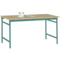 Manuflex BB3065.5021 Beistelltisch BASIS stationär mit Multiplex-Tischplatte in Wasserblau RAL 5021, BxTxH: 1500 x 800 x