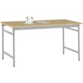 Manuflex BB3005.9006 Beistelltisch BASIS stationär mit Multiplex-Tischplatte in Alusilber ähnlich RAL 9006, BxTxH: 750 x
