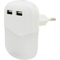 Ansmann NL15AC-2USB 1600-0407 Nachtlicht, Wandleuchte Oval LED Weiß