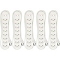 MH Basic-Line 160811 Steckdosenleiste mit Schalter Weiß CH-Stecker 5 St.
