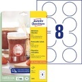 Avery Zweckform, Avery-Zweckform 5081 Etiketten Ø 65 mm Papier Weiß 1 Set Wiederablösbar Universal-Etiketten 10 Blatt DIN A4