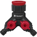 TOOLCRAFT 2302363 Kunststoff 2-Wege-Verteiler 19 mm (3/4) Ø, 25 mm (1) Ø Wasserstop, mit Regulierventil