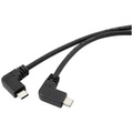 Renkforce USB-C, Notebook Steckerkabel [1x USB-C™ Stecker - 1x USB-C™ Stecker] 1.20 m Schwarz 90° nach links gewinkelt