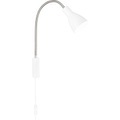 Fischer & Honsel Lolland 30389 Nachttischlampe, Schreibtischleuchte E27 Nickel (matt), Weiß
